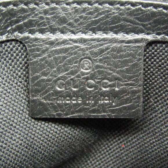 GUCCI Black Leather Messenger Shoulder Bag